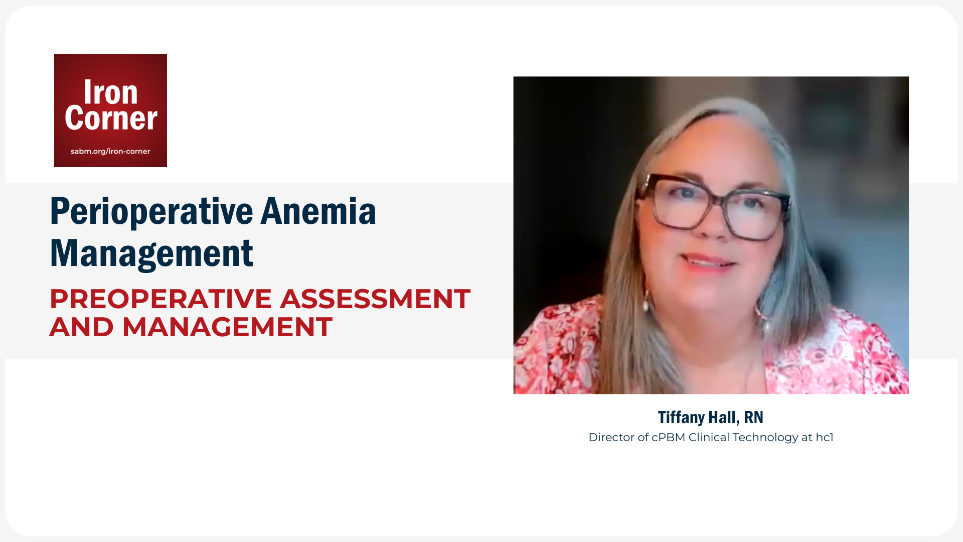 Preoperative Anemia Assessment Summary Video